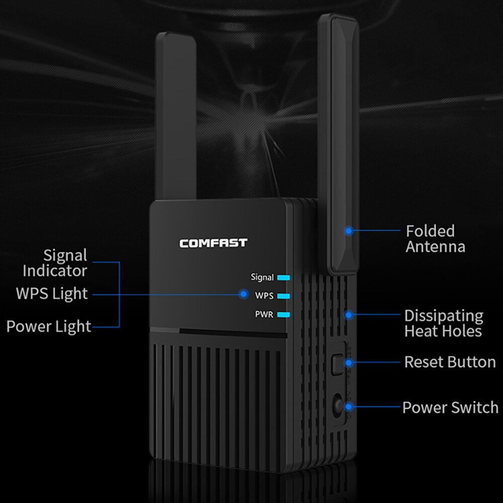 KEBIDU 1200Mbps Wireless Wifi Router Long Range Dual Band 2.4+5Ghz High Power Wifi Repeater Wifi Extender Wlan Wi-fi Amplifer