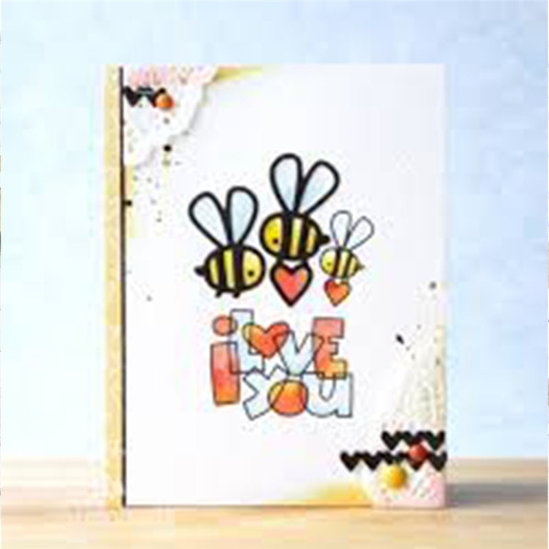 YaMinSanNiO Bee Metal Cutting Dies Heart Dies Scrapbooking Die Cuts for Cards Making DIY Animal Crafts Stencil
