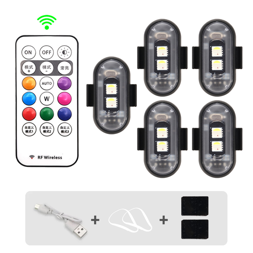 Draadloos licht Vliegtuigen Vliegtuig Helikopter Waarschuwingslichten RGB Led Vliegtuigen Stroboscooplichten Motorverlichting LED-flitspositie: green