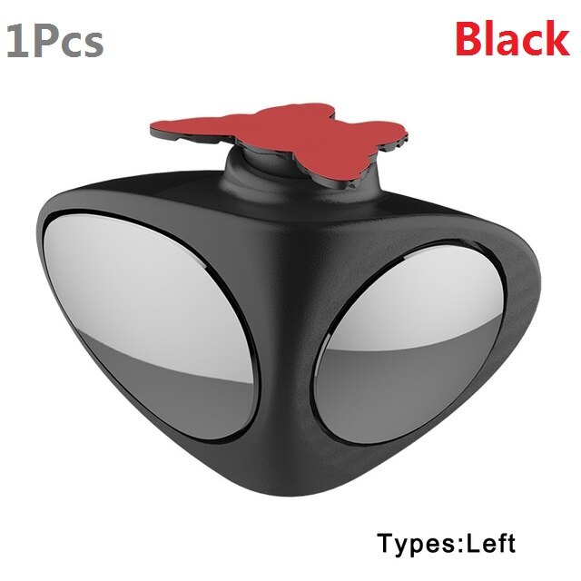 Miroir Angle Mort Voiture 360° Rotatif Universel – Grand Rétroviseur Convex Noir Anti-Buée