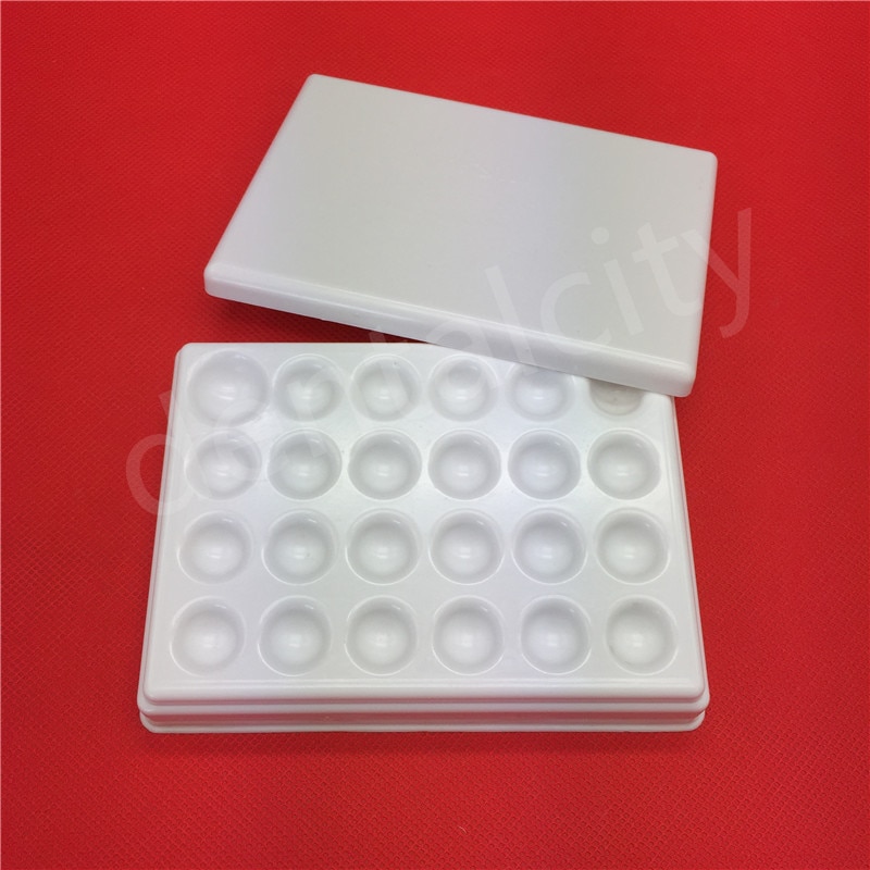 Dental Lab Plastic Mengen Drenken Hydraterende Plaat 24 Slot Keramische Palet Met Cover