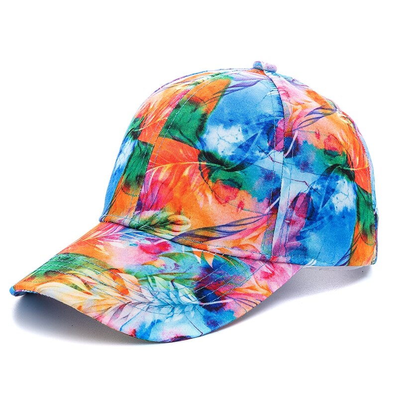 Udendørs afslappet tie dye kasketter til kvinder regnbuefarvet baseballkasket til kvinder streetwear sommerhat: Lyserød