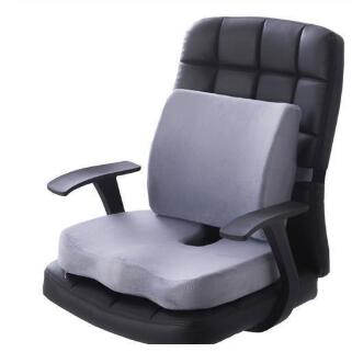 2 en 1, coussin de siège en mousse de bambou à mémoire de forme, dossier, ensemble de Support de taille à rebond lent, pour le bureau et la maison, coussin de chaise de soins de santé: E