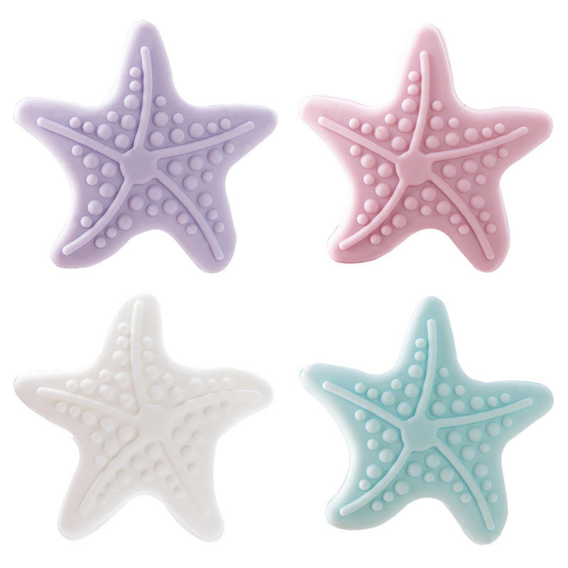 Silikon dörr väggdekal förtjockning 1pc sea star modellering vägg stum självhäftande handtag dörrlås skyddsmatta stötdyna