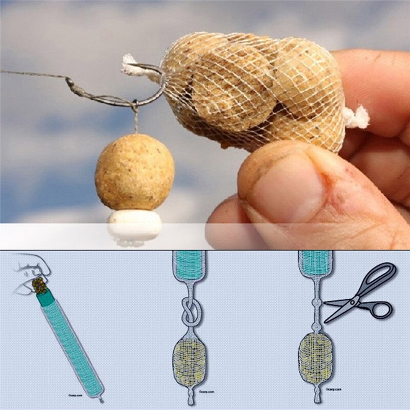 5m PVA Soluble Narrow Fishing Net Network Refill Stocking Bait Bag Water Dissolving Multifilament Mesh Fishing Feeder