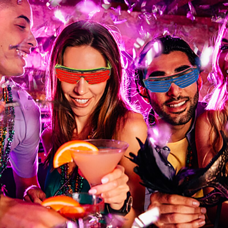 LED Neon- Brille Halloween leuchtend Brille blinkt hell glühen Sonnenbrille Festival Party Dekoration Lieferungen Leistung Requisiten