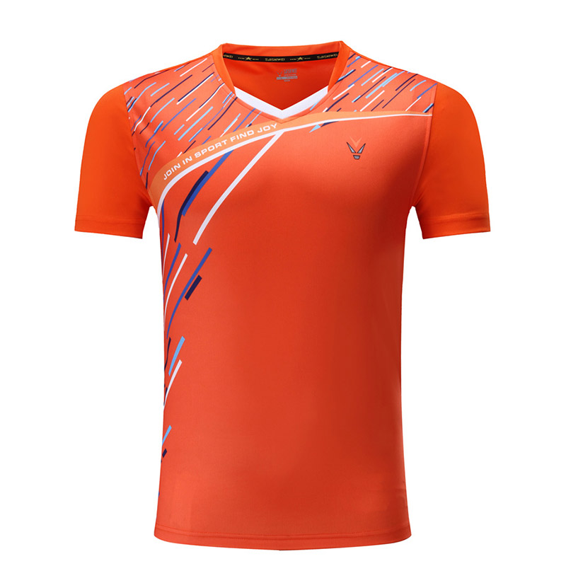 The badminton clothing table tennis clothes summer wicking fast dry-pong Tennis Men sportswear: Men Orange one shirt / M