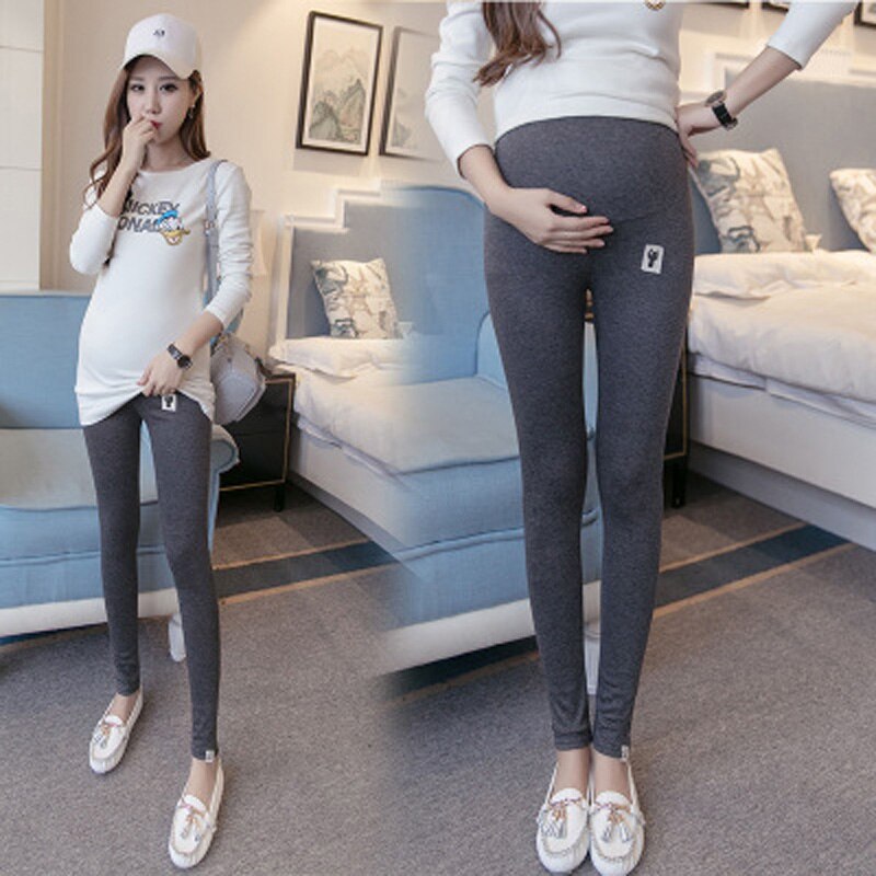 Leggings til gravide forår efterår varm gravid leggings tøj bomuldsbukser bukser stor str. 2xl: 2 / Xxl