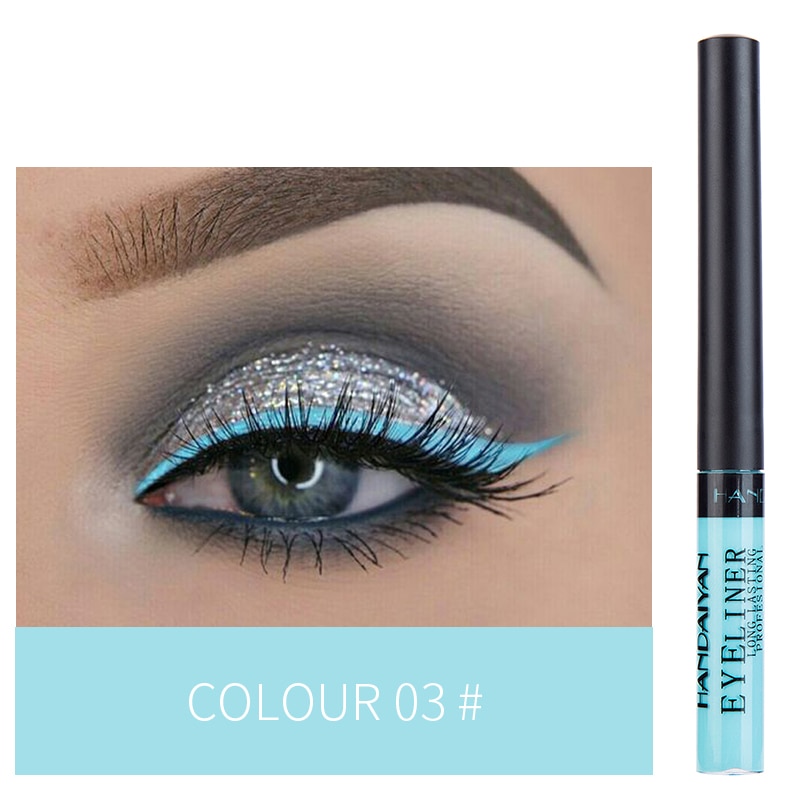 Bunte Neon- Grün Weiß matt Flüssigen Eyeliner Bleistift Wasserdicht machen-hoch Flüssigkeit Auge Liner Blau Gelb Augen Kosmetik Stift TSLM1: 03