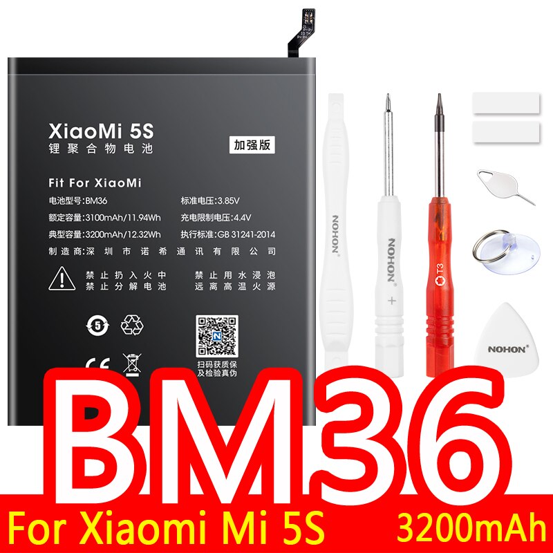NOHON-batería BM4E BM3B BM3E BM3L BM3M BM4Q BM22 BM36 BM39 BM46 BM47 BN31 BN41 BN43 BN45 BN4A para Xiaomi Mi POCOPHONE F1 F2 Pro: BM36