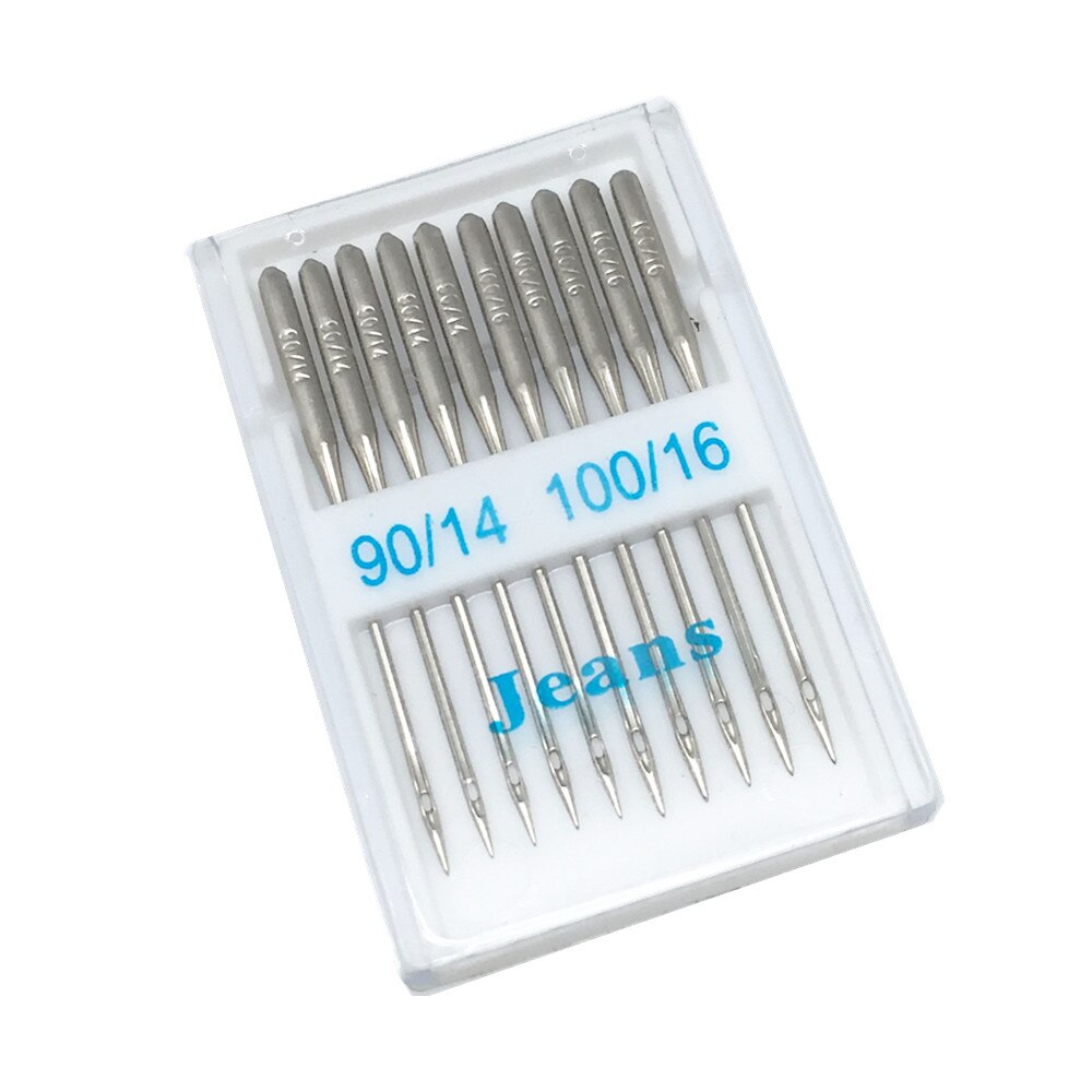 10Pcs/Set Home Sewing Machine Needles Ball Point Head 70/10 90/14 100/16 Jeans&amp;General Silver Stainless Steel Sewing Needles: 1