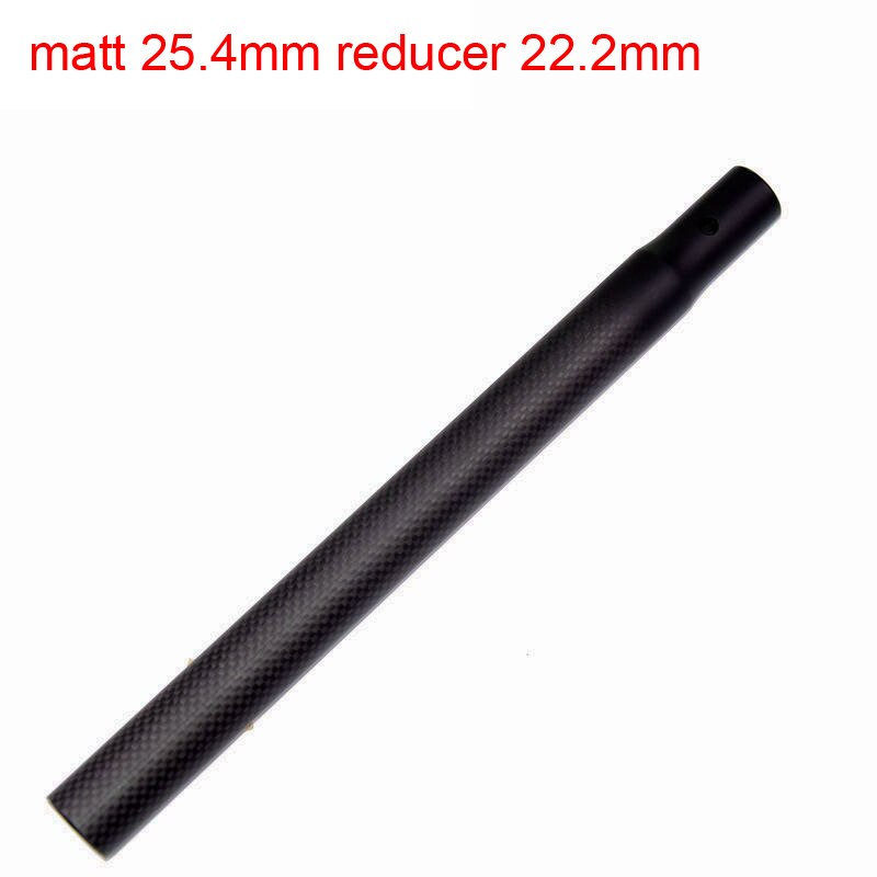 Slide bil scooter push balance cykel glans mat 3k fuld kulfiber cykel sadelpind reducer rør 25.4/27.2*22.2mm gratis skib: Mat 25.4 med 22.2