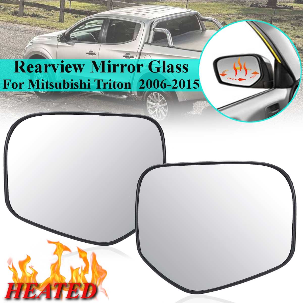 Conductor lado derecho del pasajero lado izquierdo antiniebla climatizado ala puerta espejo cristal para Mitsubishi Triton L200 ML MN 2006 2007
