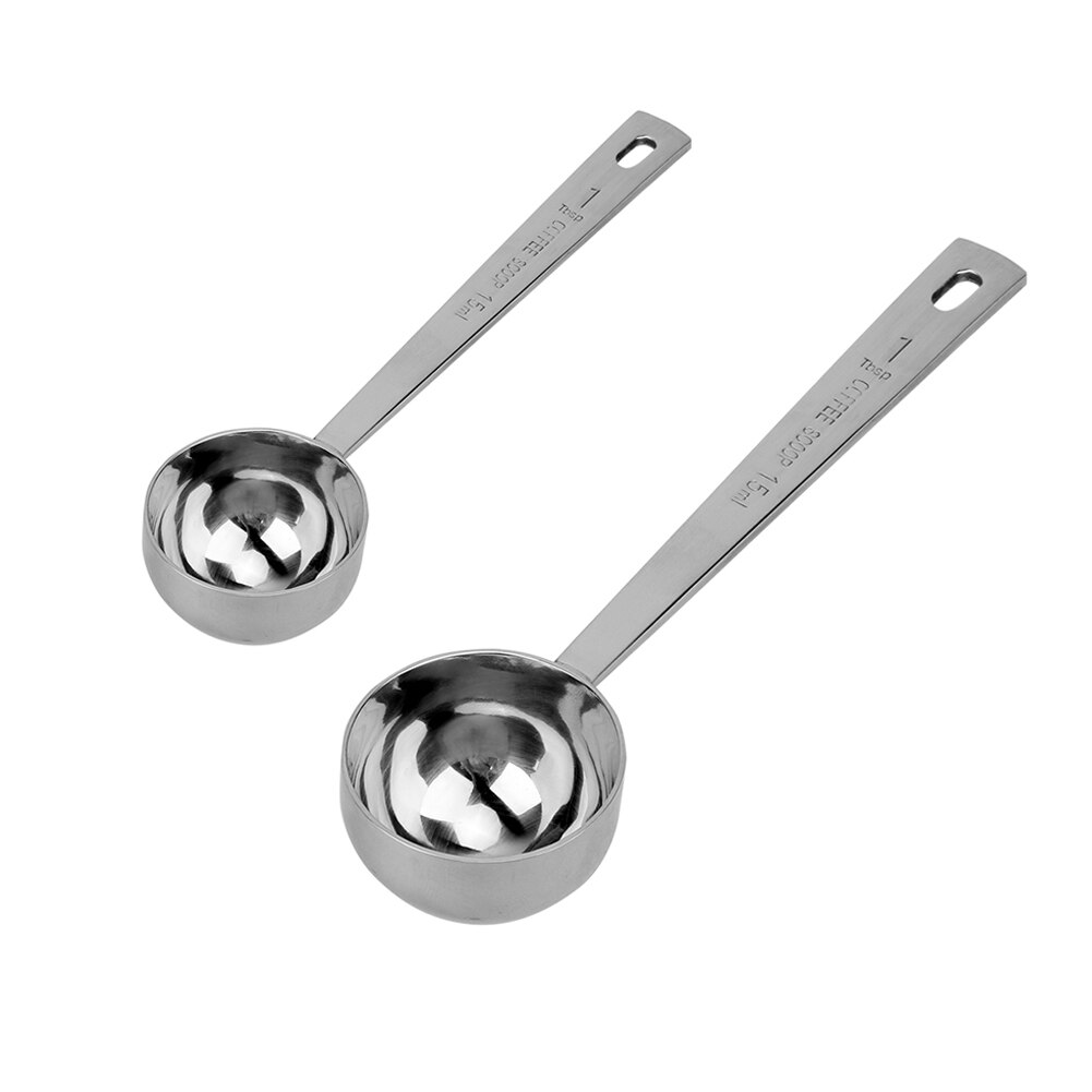 15ML/30ML Metal Measuring Spoon Coffee Scoop Thicken Stainless Steel Smooth long handle Tablespoon Milk Spoons Kitchen Bar Tools