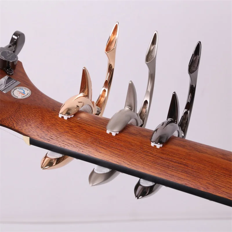 Capodastre de guitare requin en métal, alliage de Zinc de , Clip à changement rapide, pont de guitare basse, accessoires d'instruments à cordes
