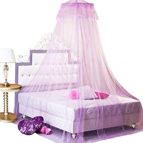 Bed Canopy Double Colors Hung Mosquito Net Princess Bed Tent Curtain Foldable Canopy On The Bed Fairy Lace Dossels: Purple