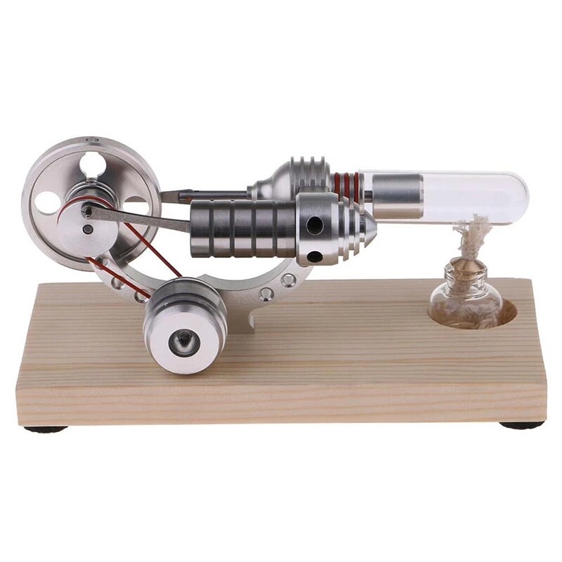 Aibecy Mini Air Stirling Engine Motor Model Electricity Generator Wooden Base Physics Science Educational Toy