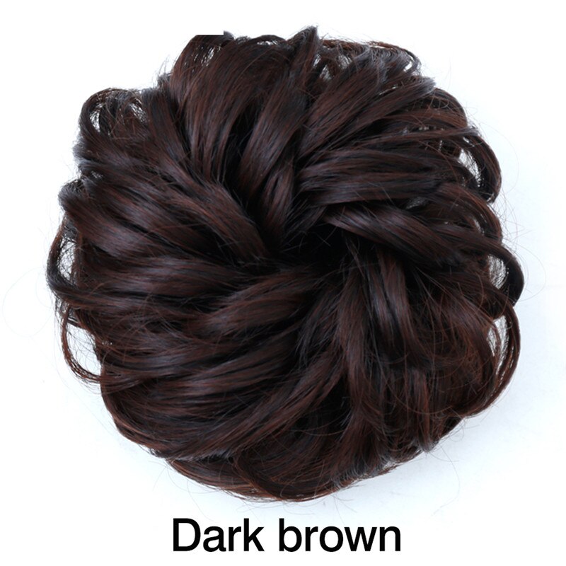 Allaosify kvinders krøllede chignon med varmebestandighed klo snoretræk syntetisk scrunchie wrap hårring hårstykker: #6