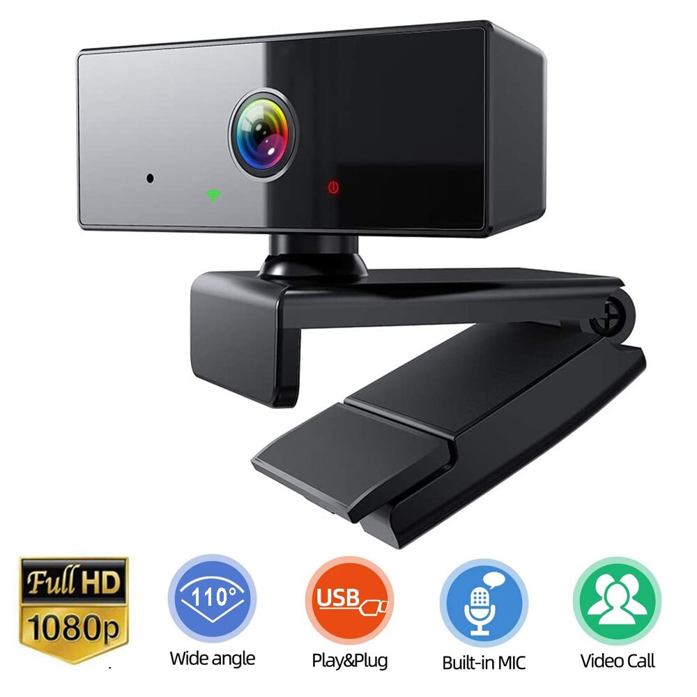 1080P HD USB 2.0/3.0 Webcam with Bulit-in Microphone For PC Desktop Video Camera for Telework Studying Conference Recording