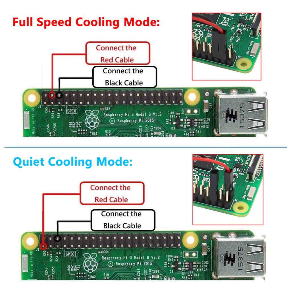 Raspberry Pi Cpu Fan Verstelbare Voor Raspberry Pi 4 B / 3B + / 3B / 2B / B + cpu Koelventilator Verstelbare 5V 3.3V