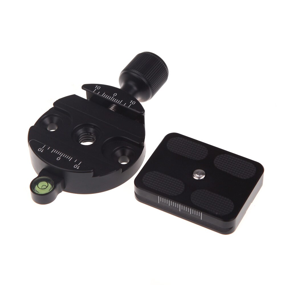 Andoer DM-55 Metal QR Quick Release Plate Clamp with Gradienter for 55mm Ball Head Arca Swiss RRS Wimberley
