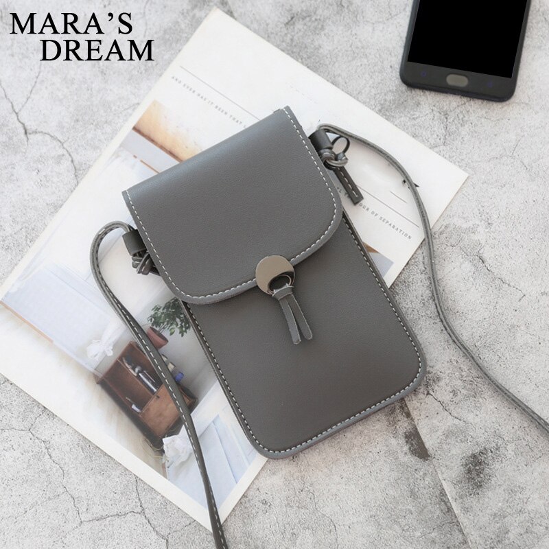 Mara 'S Droom Effen Kleur Dames Touchscreen Mobiele Telefoon Tas Schouder Tas Mode Wilde Kleine Tas