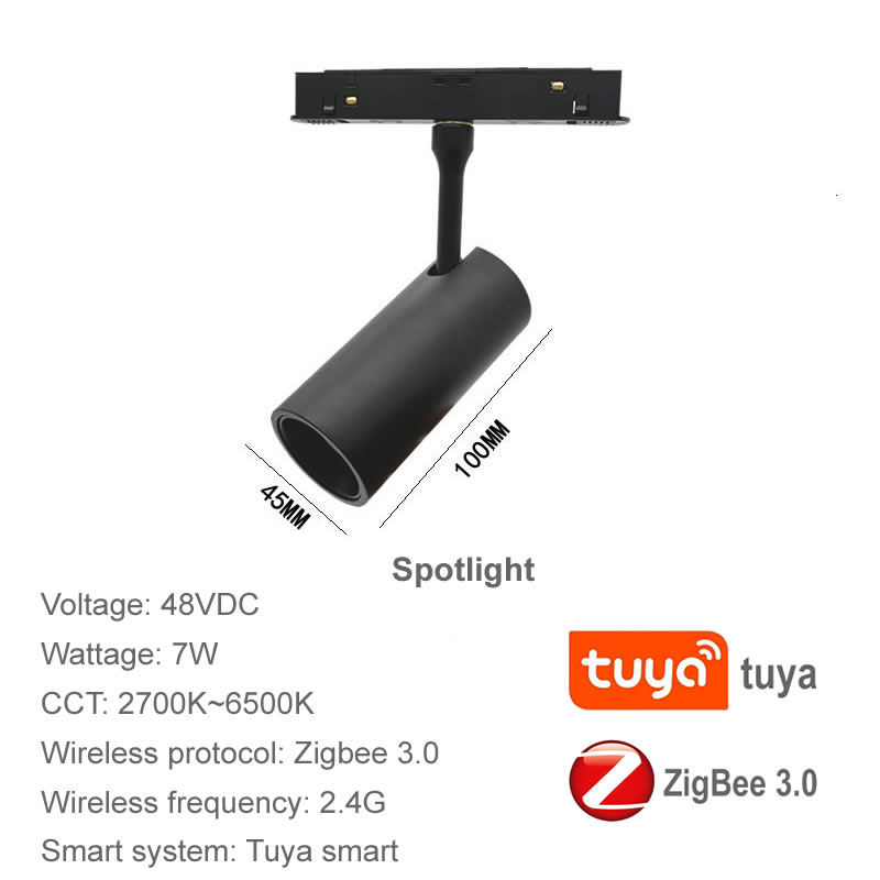 Zigbee Tuya sprytny Dimmable magnetyczny tor światła Zigbee2mqtt 48V Alexa asystent głos zdalny kontrola linia lampa miejsce doprowadziło szyna: Niebieski