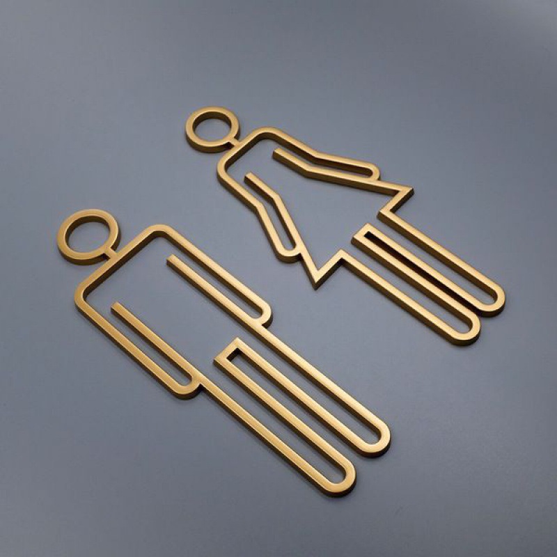 A Set of Three-Dimensional Hollow Out Bathroom Signs Bathroom Door Signs Bathroom Signage Room Living Room Decoration: apple green