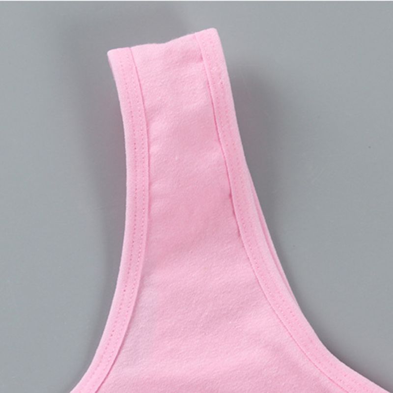 Bambini di sport del Cotone di Formazione Del Reggiseno Della Biancheria Intima di colore Solido Lettere Stampate scollatura della Paletta Adolescenti Pubertà Ragazza senza fili Bralette Maglia