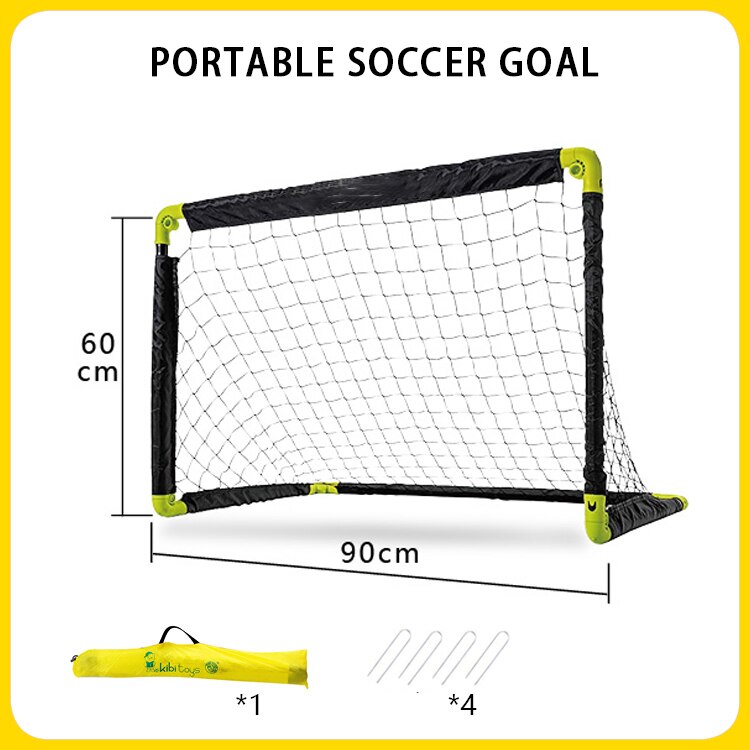 Portable Folding Youth Soccer Goal Children Sports Soccer Goal With Size 3/5 Soccer Ball No assembly required Game Football Gate: A Black Soccer Goal