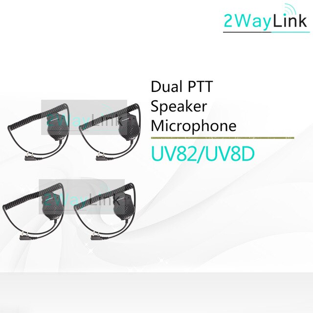 Dual Ptt Oortelefoon Mic Speaker UV-82 UV-8 UV82L UV-89 Uv 82 UV-82 Plus UV-82TP GT-5TP UV-82HP UV-82HX Headset Voor Baofeng uv 82: 4 PCS