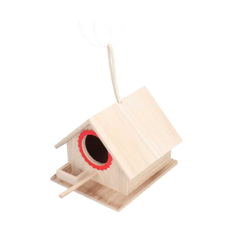 DIY Wooden Birdhouse Best Gift Hanging Wooden Birdhouse Natural Wooden for Outdoor