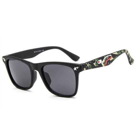 ALIKIAI Kids Sunglasses Small Shark Colorful Boys and Girls High Definition Square Sunglasses UV400: Black