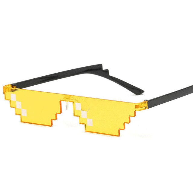 Moda 8 Bit Thug życie okulary Pixelated mężczyźni kobiety marka Party okulary mozaika UV400 Vintage okulary Unisex prezent okulary: 03