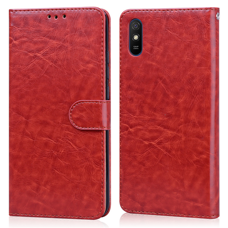 Caso da aleta de couro para xiaomi redmi 9a xiomi xiaomei xiaomi redmi 9a caso magnético para redmi 9a 9 a 9at carteira telefone capa: For Redmi 9A / Brown