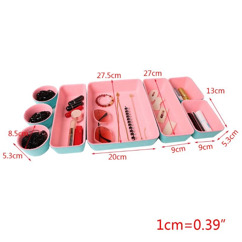 8 In 1 Felt Office Drawer Organizer Trays Drawers Organizers Bins Dividers Case X4YE