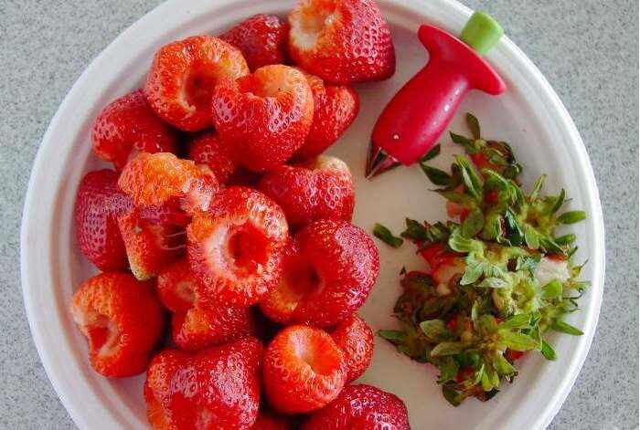 Køkkentilbehør gadget madlavningsværktøj tomatstilke frugt jordbærkniv stilk blade afskallerfjerner skæreværktøj