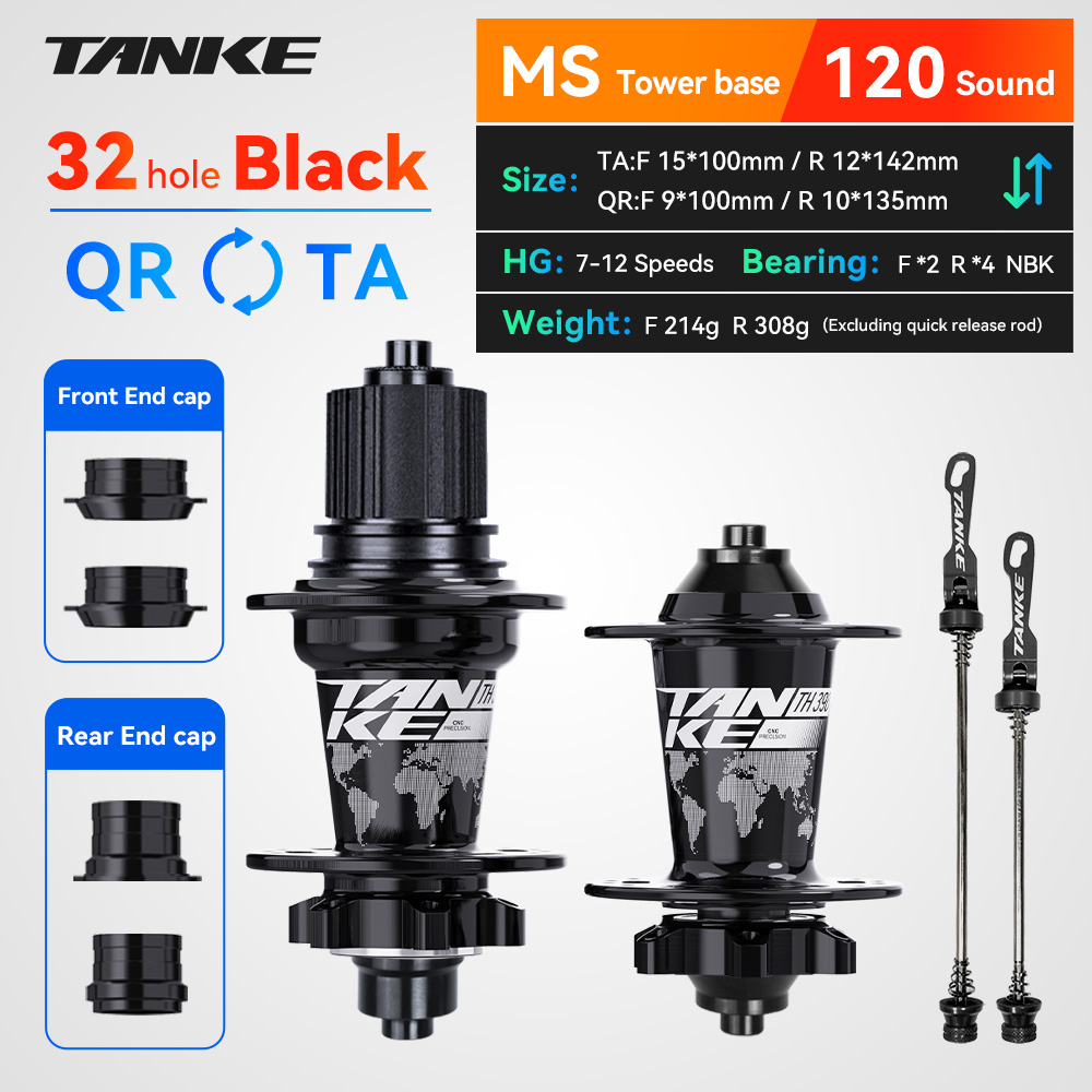 TANKE 120 Click Hub 6 Bearing MTB Hub Front Rear 28 32 36 Holes Disc Brake Mountain Bicycle Hubs 7 8 9 10 11 12 Speed Bike parts