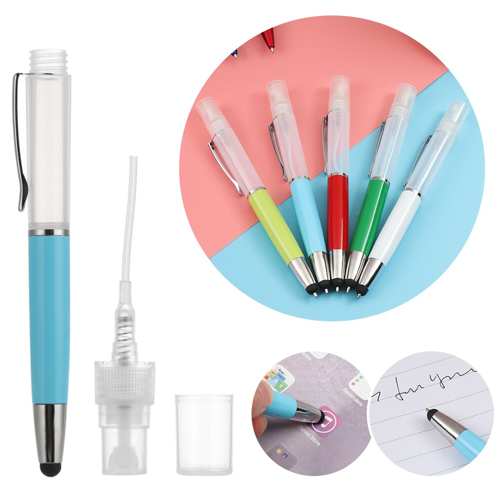 1 PC Portable Multifunction Spray Ballpoint Pen Refillable Disinfectant Pen Practical Mini Travel Perfume Bottle Writing Tools