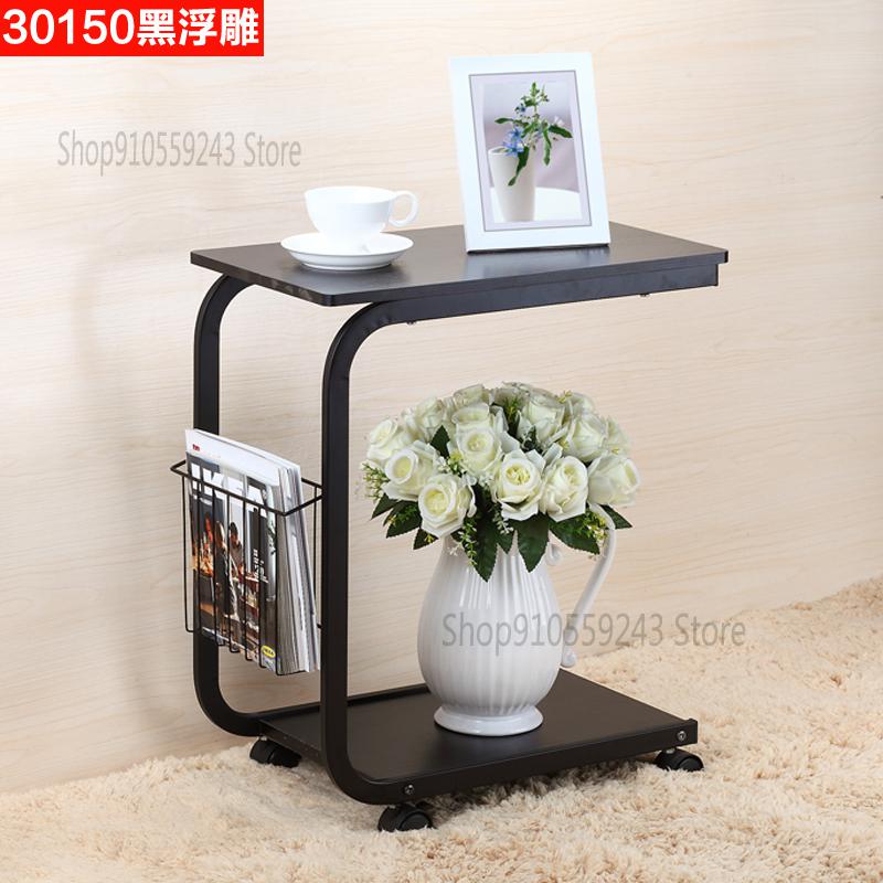 Side Table Movable Solid Wood Small Coffee Table Simple Living Room Sofa Side Table Side Cabinet Nordic Corner Table Bedside Sma: 7