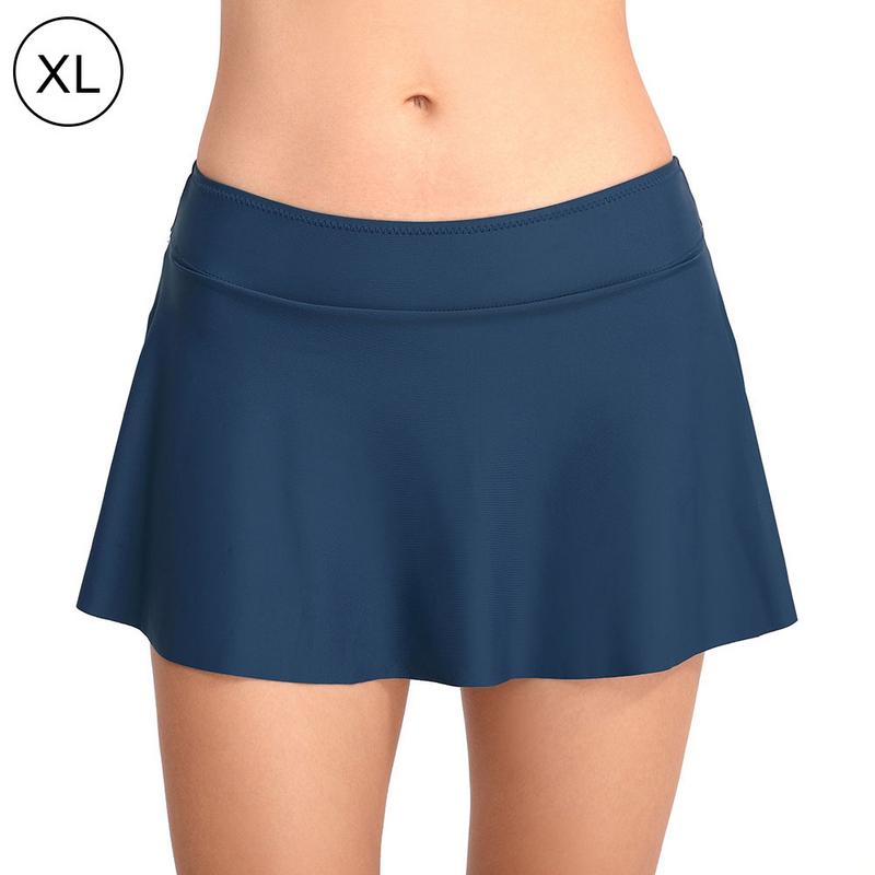 Hoge Taille Zwemmen vrouwen Flounce Badpak Rok All-Match Comfortabele Accidentele Blootstelling Slip Cover-ups: Blue / XL