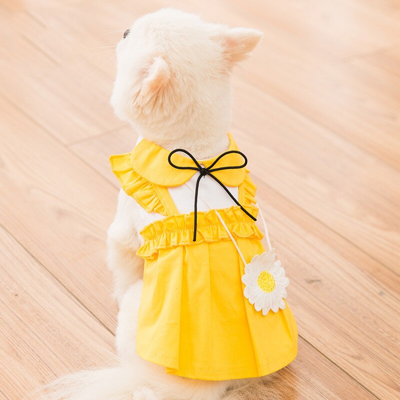 Lille daisy pet nederdel forår og sommer tynd sektion pomeranian små hvalpe hvalp hund bamse nederdel kat tøj