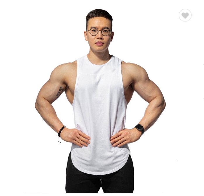 Asia mann treningsstudio topp sportsklær muskel viser hurtig tørr Vest oem tank topp til menn: L / Hvit