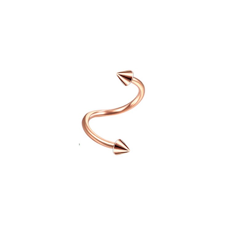 1Pc/Nase Ringe Septum durchbohren Nase Ring Lippe Ring Ohrringe Für Frauen Edelstahl Felsen Hüfte Band Punk durchbohren Körper Schmuck: Stil 2 Rose golden