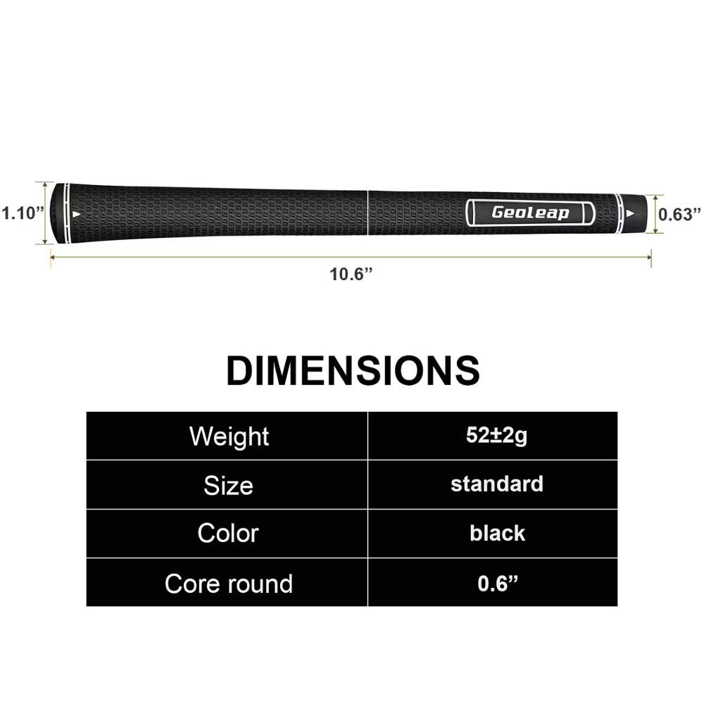 Geoleap Rubber Golf Grips 10pcs/lot Double G Pattern, Golf Club Grips, Standard,4 Colors to choose: Black