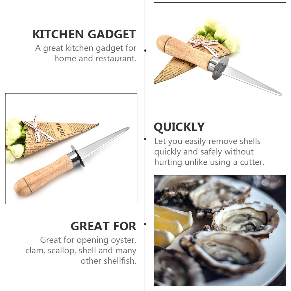 2Pcs Oyster Handle Portable Oyster Shucking Tools Seafood Cutter for Clams