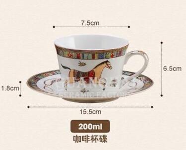 Hesteben kina porcelæn kaffekrus fad kopper kaffe mælk sukker pot valgfri: Kaffekrus fadersæt
