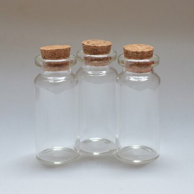 5 Pcs 10 Ml Wishing Glazen Fles Met Kurk Lege 10CC Clear Glazen Flesjes Display Fles: Default Title
