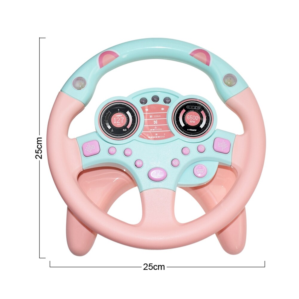 Giocattoli vocali del giocattolo del volante di simulazione elettronica dei bambini con i giocattoli educativi precoci di guida simulati musicali leggeri: 25x25cm pink