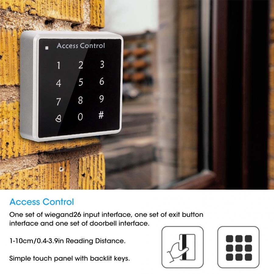 Dør adgangskontrol 125 khz id-kort berøring digital tastatur indtastning af password maskine wiegand 26 kontrol de acceso